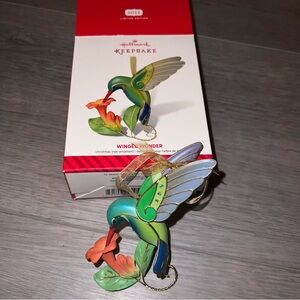 2014 Hallmark Keepsake Ornament Limited Edition Winged Wonder Hummingbird Flower